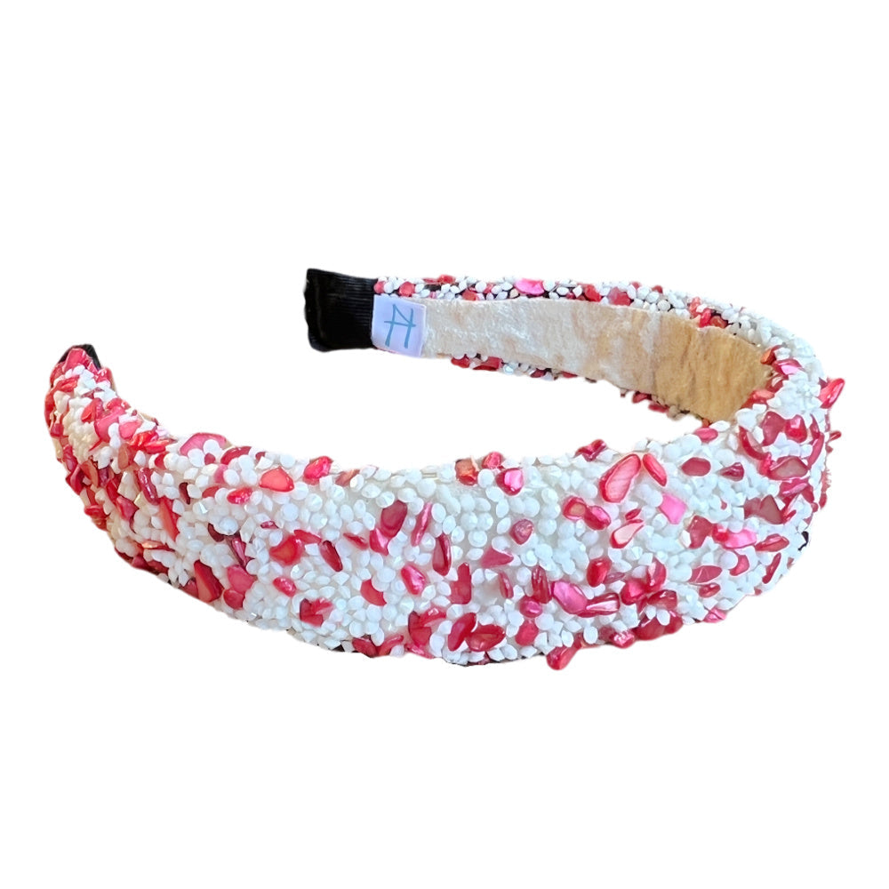 All That Glitters Headband - Red + White