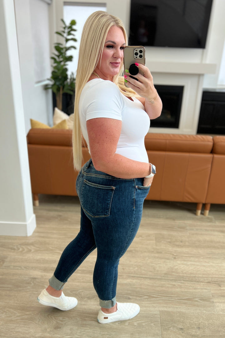 Lydia Mid Rise Vintage Raw Hem Judy Blue Skinny Jeans