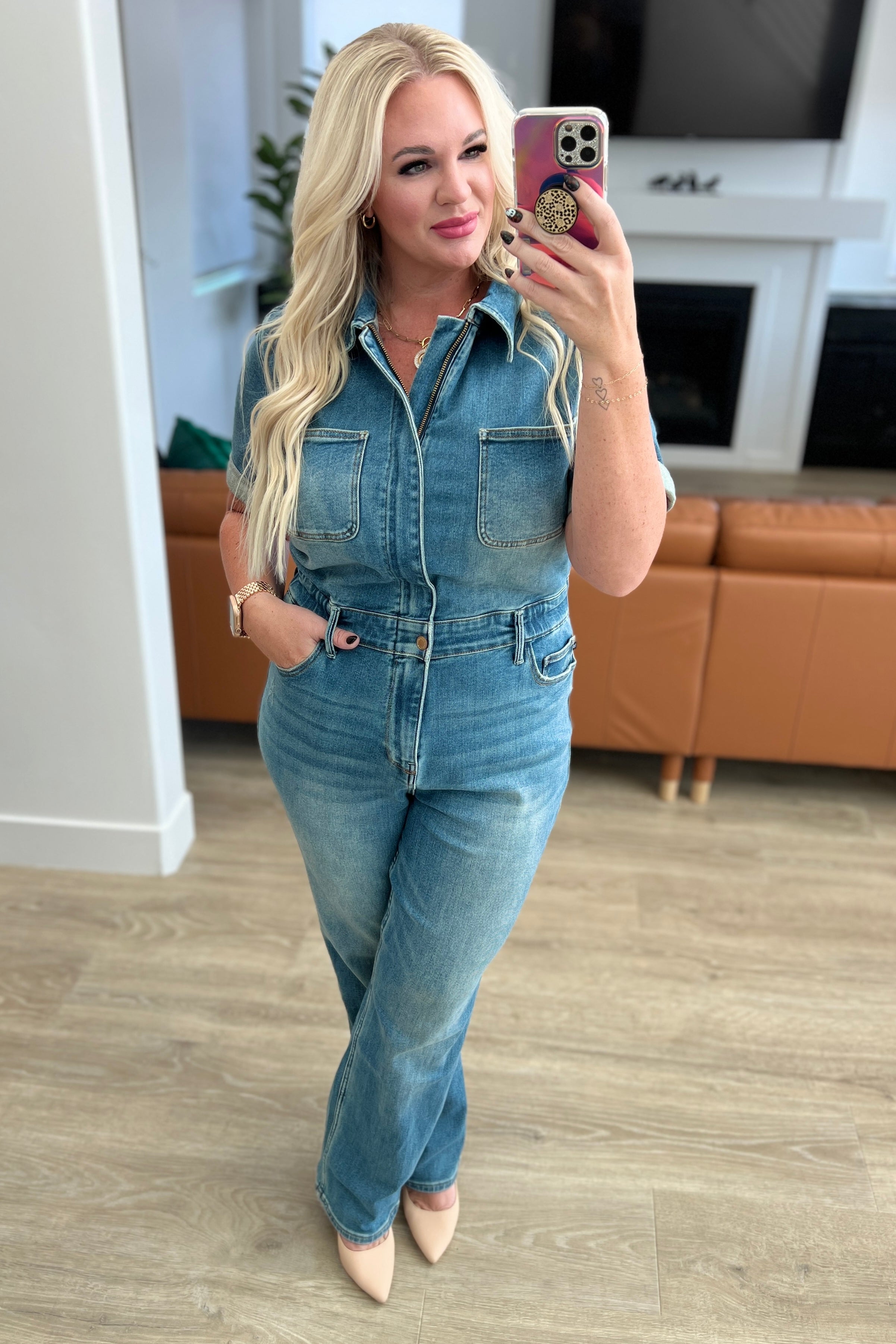 Sylvia Short Sleeve Denim Jumpsuit by Judy Blue – Orchard Way
