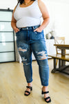 Mary Lou Hi-Rise Destroyed Boyfriend Cropped Judy Blue Jeans