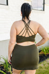 Laney Next Move Cutout Detail Sports Bra In Olive