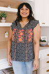 Patterns and Petals Embroidered Top - OW *FINAL SALE*
