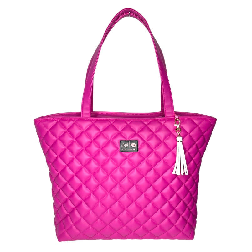 LIVE BOX- Quilted Hot Fuchsia Tote