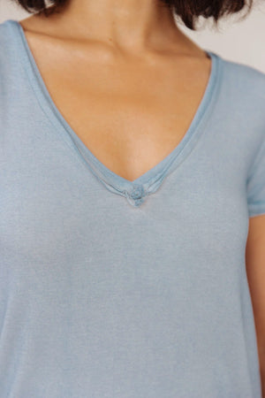 Right Side Out Top in Faded Blue - OW *FINAL SALE*