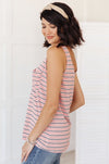 Stripe On All Summer Long Tank In Mauve