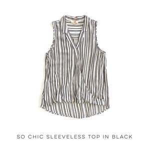 So Chic Sleeveless Top in Black OW