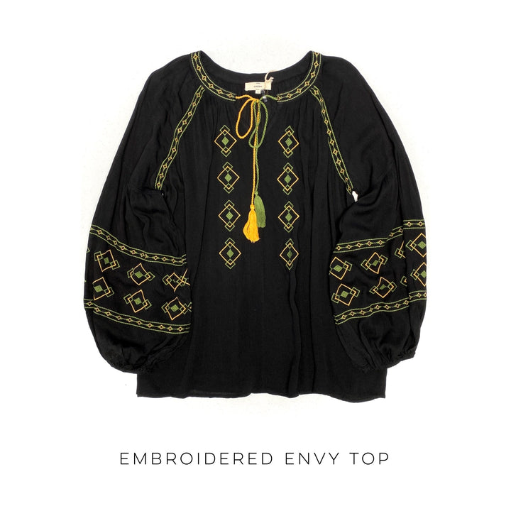 Embroidered Envy Top - OW *FINAL SALE*