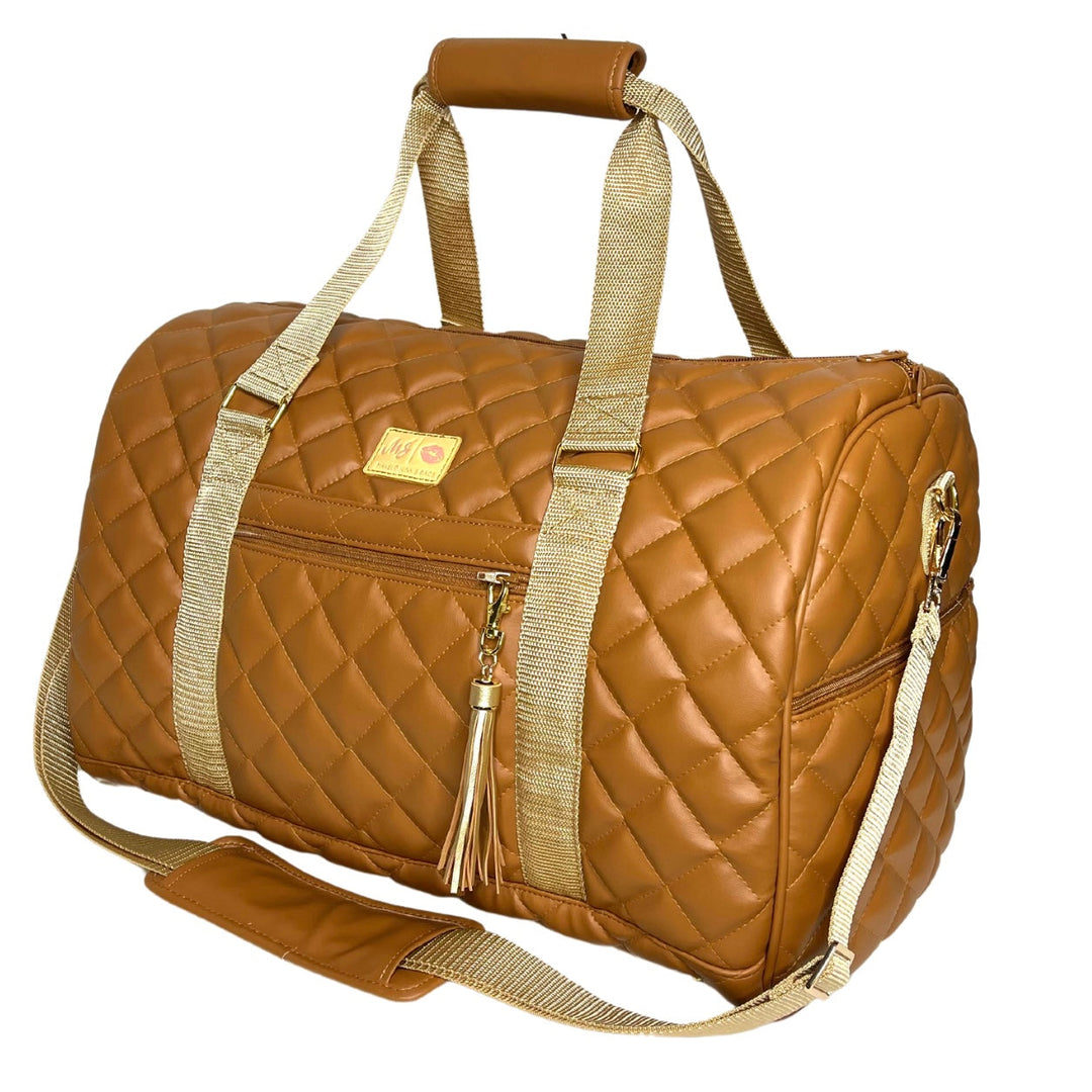 LIVE BOX- Quilted Cognac Duffel